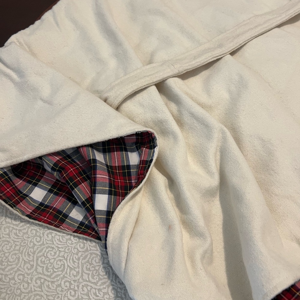 Victoria Dunn Cream Cape Wrap Coat Plaid Lined Belted Cottagecore Old Money - Picture 8 of 14